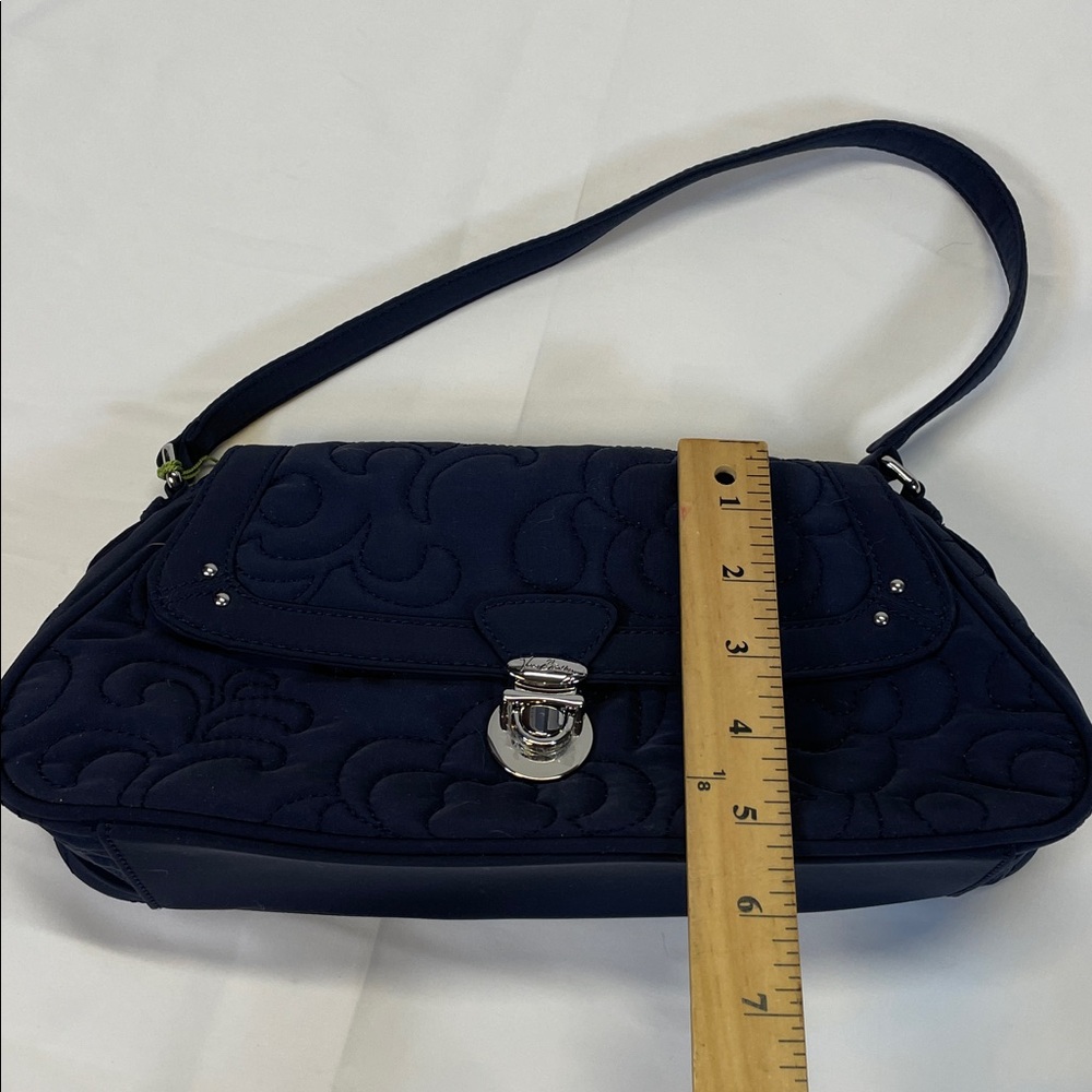 Vera Bradley Navy Quilted Petite Shoulder Bag Turn Lock Purse NWT - Picture 10 of 13